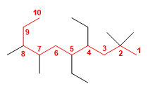 Molekül 1 Nummerierung